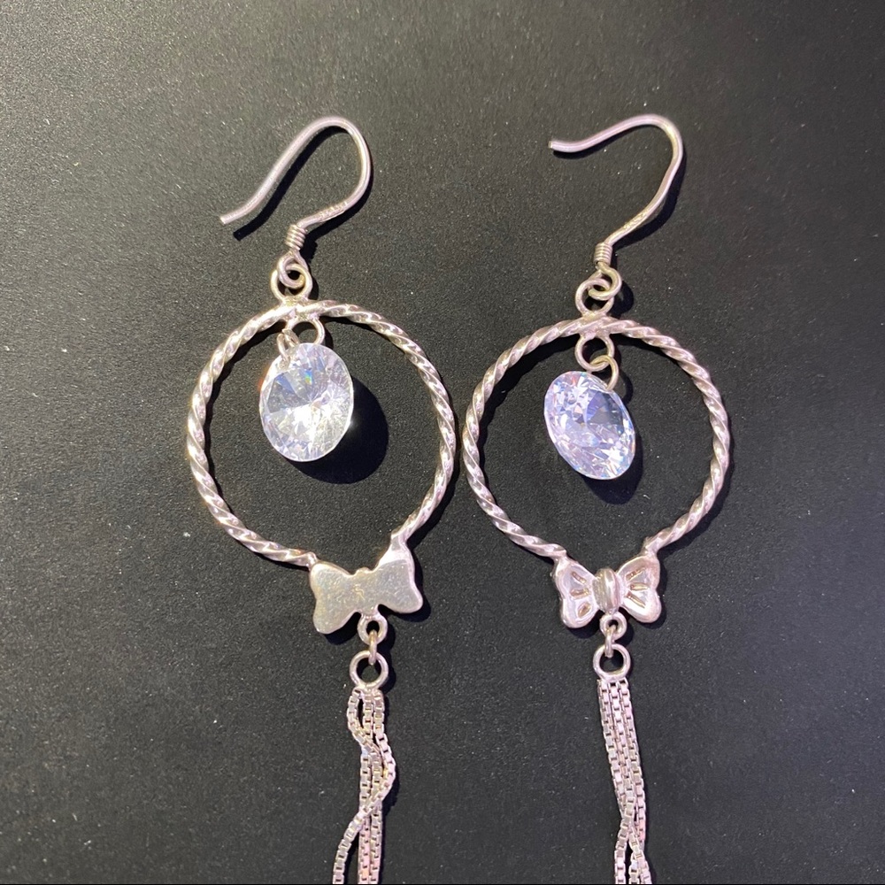Boutique silver long earrings